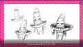 Early concept for a sombrero character (possibly Jeffe)